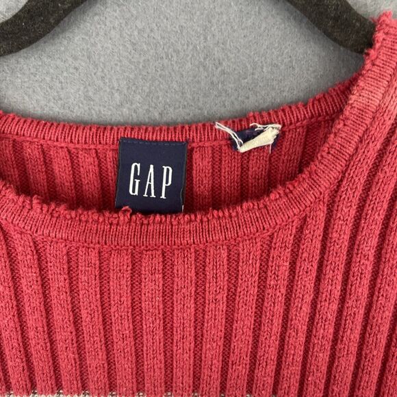 VTG GAP Cropped Sweater Y2K Red Faded - Picture 3 of 6